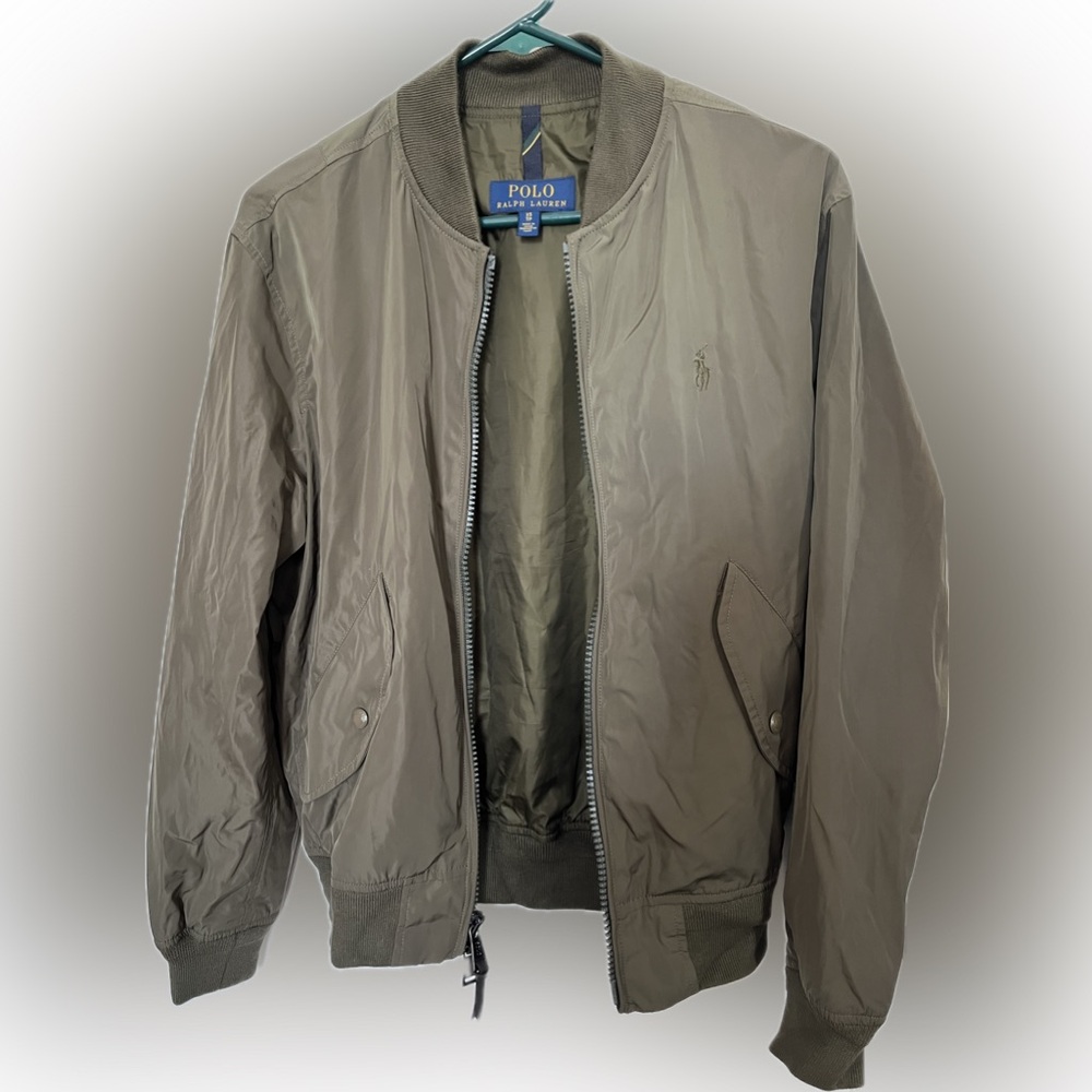 Polo Ralph Lauren Olive Bomber Jacket Men’s XS Lightweight Nylon Zip-Up